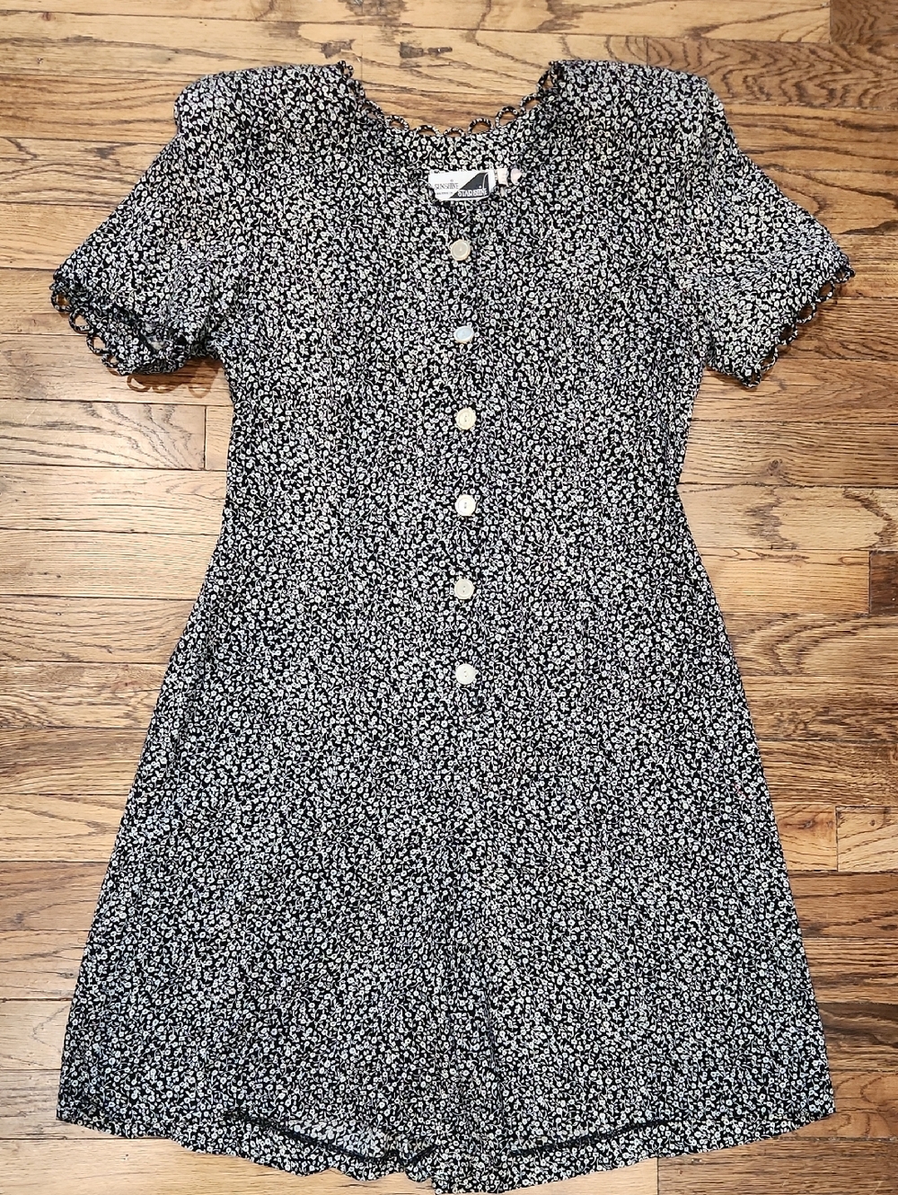 Vintage 90s Sunshine Starshine Ditsy Floral Button Front Romper Sz 14